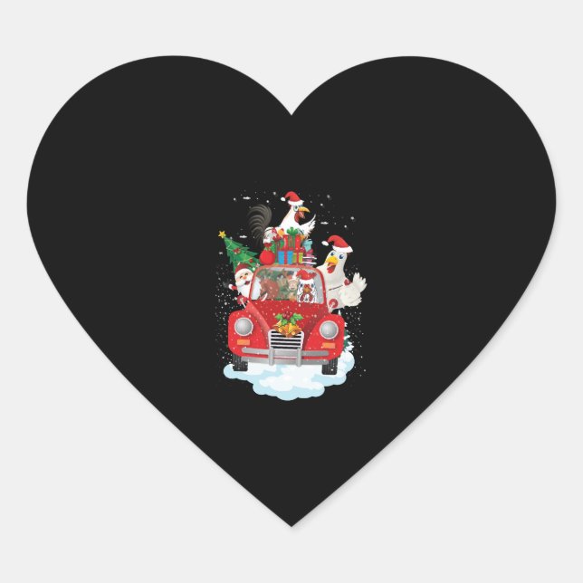 Christmas Chicken Heart Sticker (Front)