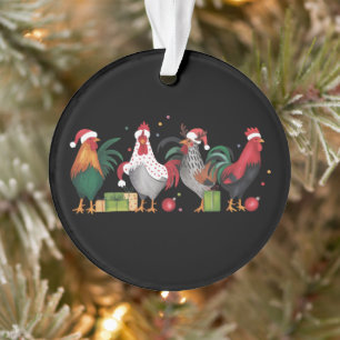 Christmas Chicken Lover Xmas Funny Holiday Ornament