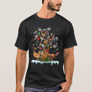 Christmas Chicken On Tree Funny Santa Chicken Love T-Shirt