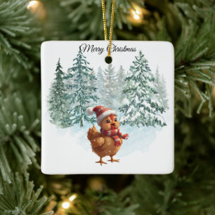 Christmas Chicken Ornament