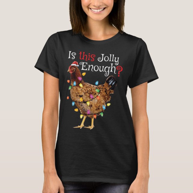 Christmas Chicken Shirt Women Men Kids Funny Santa (Front)