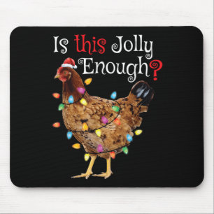 Christmas Chicken Shirt Women Men Kids Funny Santa Mouse Pad