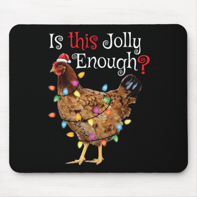 Christmas Chicken Shirt Women Men Kids Funny Santa Mouse Pad (Front)