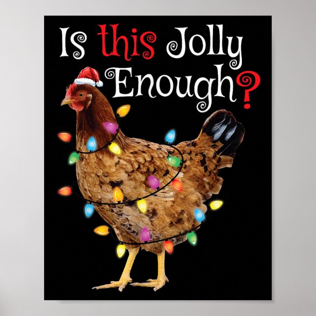 Christmas Chicken Shirt Women Men Kids Funny Santa Poster (Front)