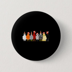 Christmas Chicken Squad Cute Chicken Farm Animals 6 Cm Round Badge