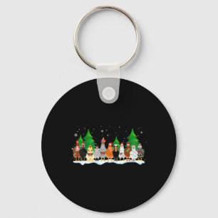 Christmas Chicken Squad Cute Chicken Farm Animals Key Ring
