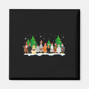 Christmas Chicken Squad Cute Chicken Farm Animals Magnet