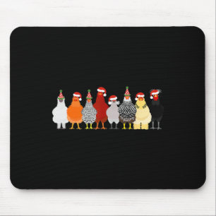 Christmas Chicken Squad Cute Chicken Farm Animals Mouse Pad