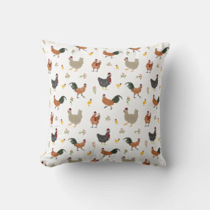 Christmas Chickens & Chicks Pattern Cushion