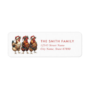 Christmas Chickens Return Address Labels