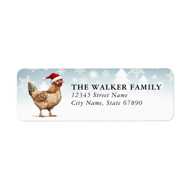 Christmas Chickens Return Address Labels (Front)