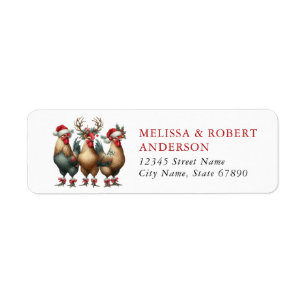 Christmas Chickens Return Address Labels