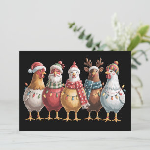 Christmas Chickens Xmas Chicken Gift Farm Lover  Holiday Card