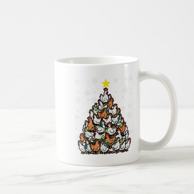 Christmas Chickens Xmas Tree Hens Farm Farmer Wome Coffee Mug (Right)