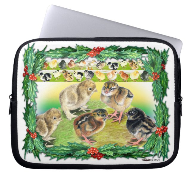 Christmas Chicks Laptop Sleeve (Front)