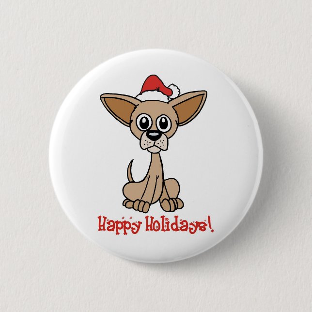 Christmas Chihuahua 6 Cm Round Badge (Front)
