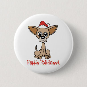 Christmas Chihuahua 6 Cm Round Badge