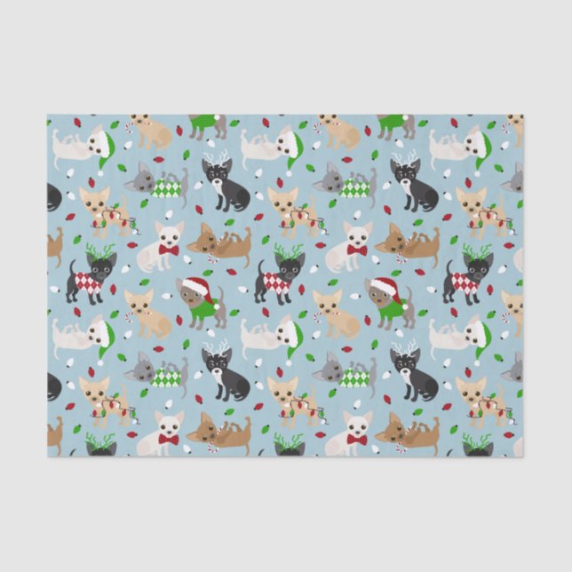 Christmas Chihuahua All Coats Tissue Paper (Front)