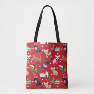 Christmas Chihuahua All Coats Tote Bag