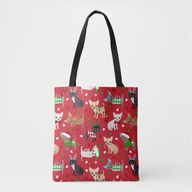 Christmas Chihuahua All Coats Tote Bag (Front)