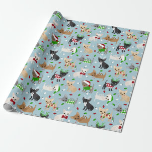 Christmas Chihuahua All Coats Wrapping Paper
