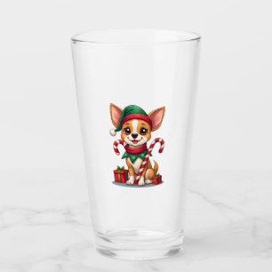 Christmas Chihuahua Cheer Glass
