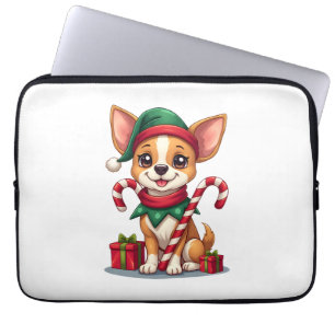 Christmas Chihuahua Cheer Laptop Sleeve