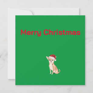 Christmas Chihuahua Dog Green Merry Greeting