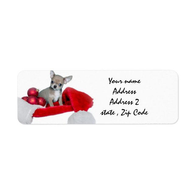 Christmas Chihuahua dog Return Address Label (Front)