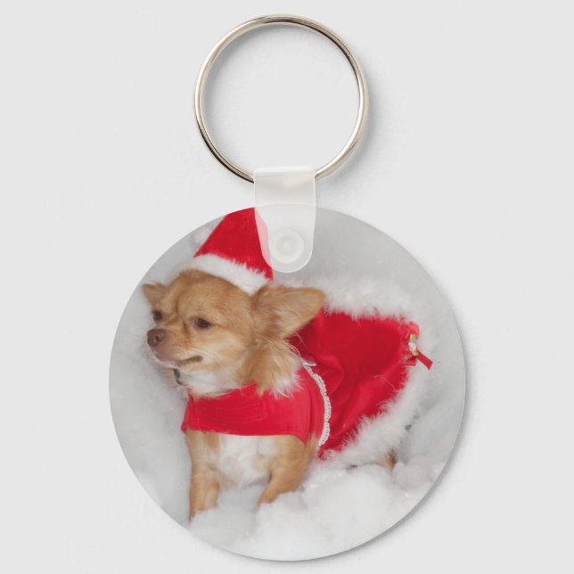 Christmas chihuahua keychain (Front)