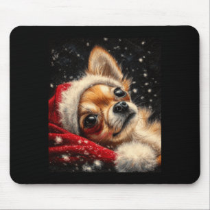 Christmas Chihuahua On A Long Sleeve Mouse Pad