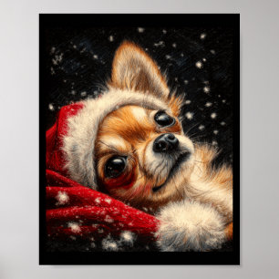 Christmas Chihuahua On A Long Sleeve Poster