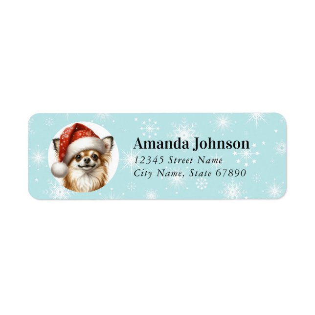 Christmas Chihuahua Return Address Labels (Front)