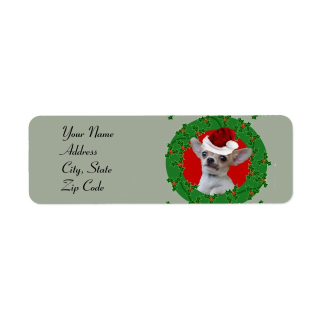 Christmas Chihuahua return address labels (Front)
