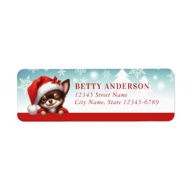 Christmas Chihuahua Return Address Labels (Front)