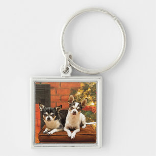 Christmas Chihuahua’s Key Ring