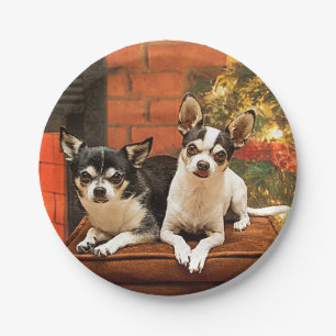 Christmas Chihuahua’s Paper Plate