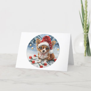Christmas Chihuahua Santa Dog Holiday Card