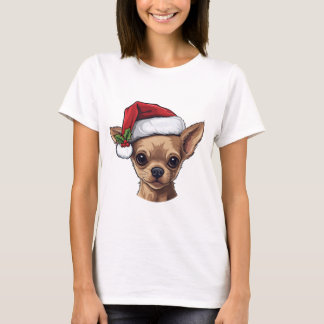 Christmas Chihuahua T-shirt - Tan