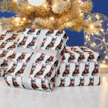 Christmas Chihuahua With Winter Scarf Wrapping Paper<br><div class="desc">Black and white Chihuahua in a green and red winter scarf on a white background.</div>