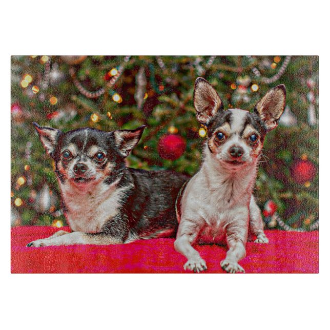 Christmas Chihuahua's Cutting Board (Front)
