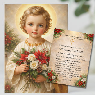 Christmas Child Jesus Catholic Funeral Memorial  Business Card