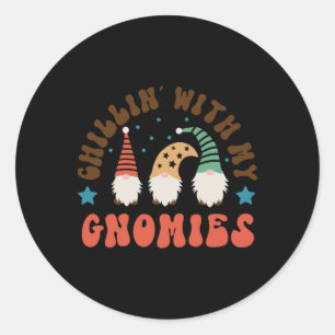 Christmas Chillin With My Gnomies T Shirt  Classic Round Sticker