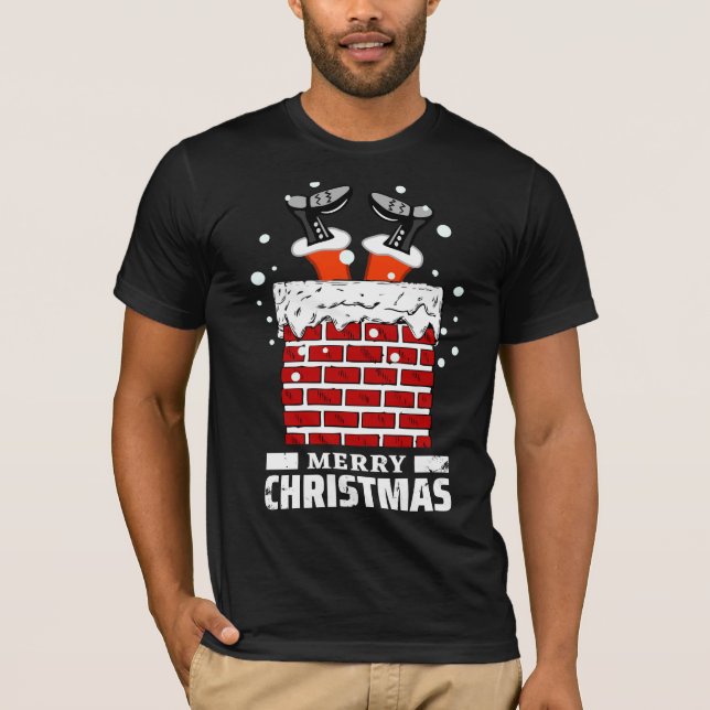 Christmas Chimney Funny  T-Shirt (Front)