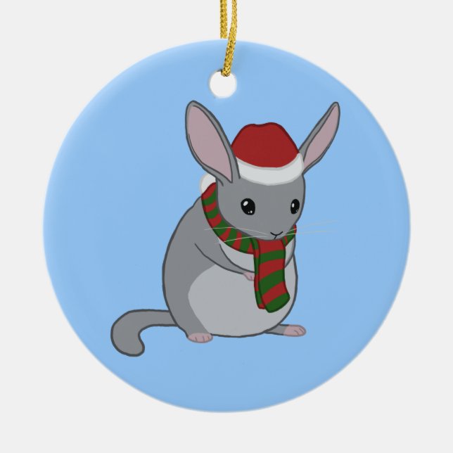 Christmas Chinchilla Ornament (Front)