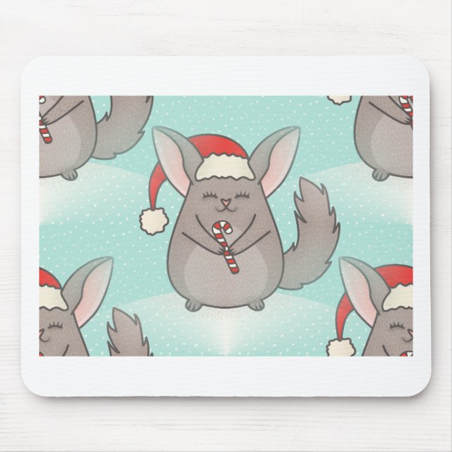 christmas chinchillas mouse pad (Front)