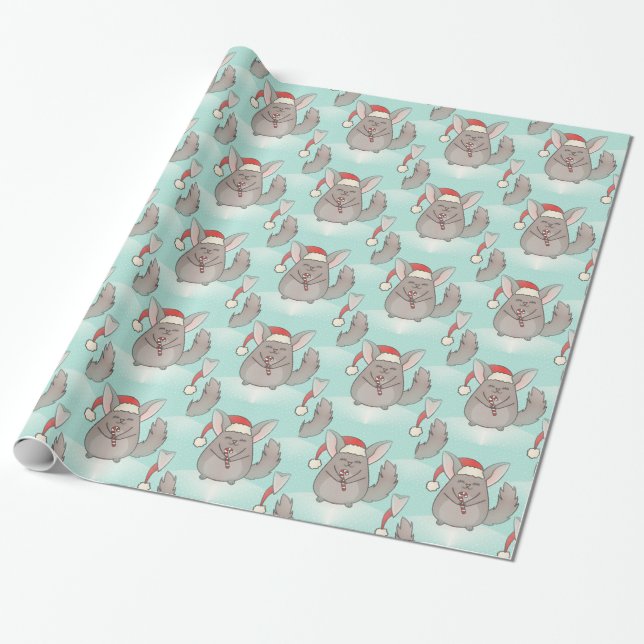 christmas chinchillas wrapping paper (Unrolled)