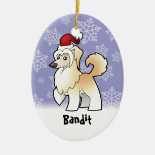 Christmas Chinese Crested (add your pets name) Ceramic Ornament