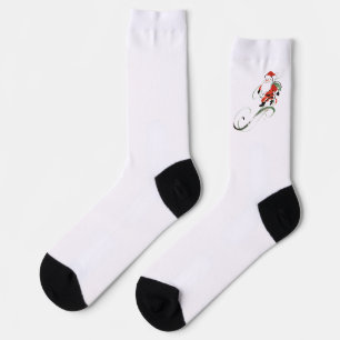 Christmas Chinoiserie Ink Wash Santa Socks