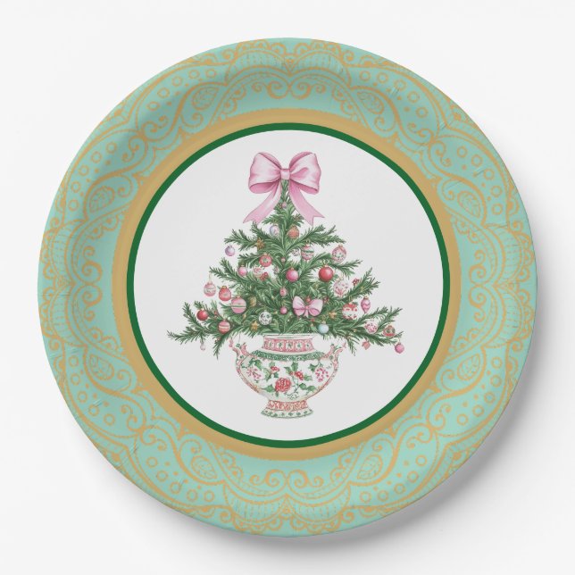 Christmas Chinoiserie Paper Plates (Front)
